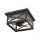 Z-Lite Brookside 2 Light Outdoor Flush Ceiling Mount Fixture, Black And Clear Seedy 583F-BK - alternate 4